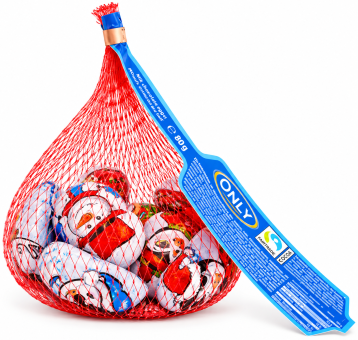 Шоколадные Рождественские фигурки ONLY (молочный шоколад) в сетке 80 г