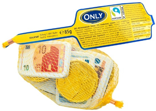 Шоколадные монеты евро ONLY 85 г