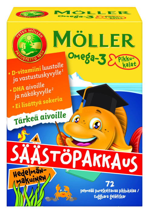 Витамины для детей Moller "Omega-3" рыбий жир с витамином "D3" 72 шт