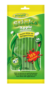 Жевательные конфеты со вкусом яблока Woogie (трубочки) 80 гр