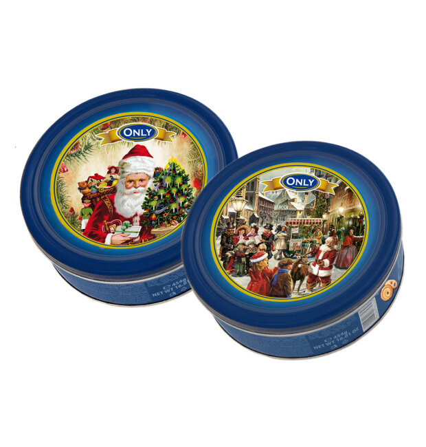 Подарочная рождественская коробка сливочного печенья Only Butter Cookies 454 г