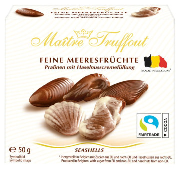 Шоколадные мини-конфеты «Дары моря» с ореховой начинкой Maitre Truffout 50 гр