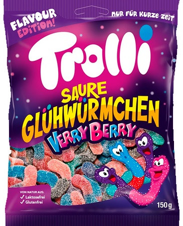 Мармелад Trolli Saure Gluhwurmchen Verry Berry — жевательные червячки с ягодным вкусом 150 г Мармелад Trolli Saure Gluhwurmchen Verry Berry — жевательные червячки с ягодным вкусом 150 г