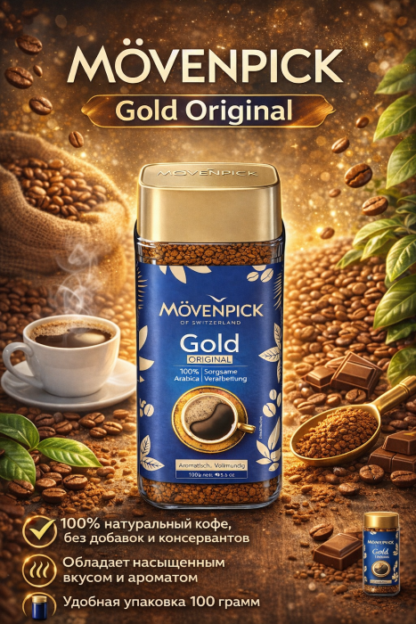 Растворимый кофе MOVENPICK Gold Original 100 гр