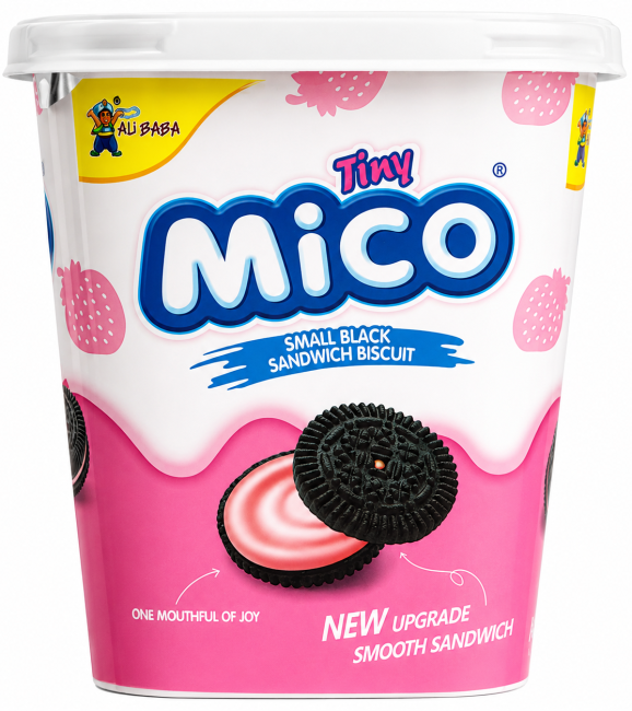 Шоколадное мини-печенье Tiny Mico с клубнично-йогуртовым кремом 88 г Шоколадное мини-печенье Tiny Mico с клубнично-йогуртовым кремом 88 г