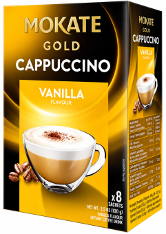 Капучино растворимый Mokate Gold Vanilla с нежной пенкой 8 пакетиков 100 г