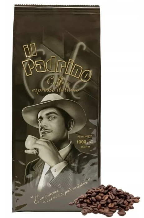 Кофе зерновой Il Padrino Lucaffe 1 кг премиум арабика — насыщенный итальянский эспрессо с мягким вкусом и шоколадными нотами