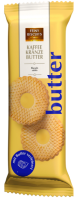 Печенье масляное кольца к кофе Feiny Butter – нежные бисквитные кольца с насыщенным сливочным вкусом, идеальны к чаю и кофе 150 гр